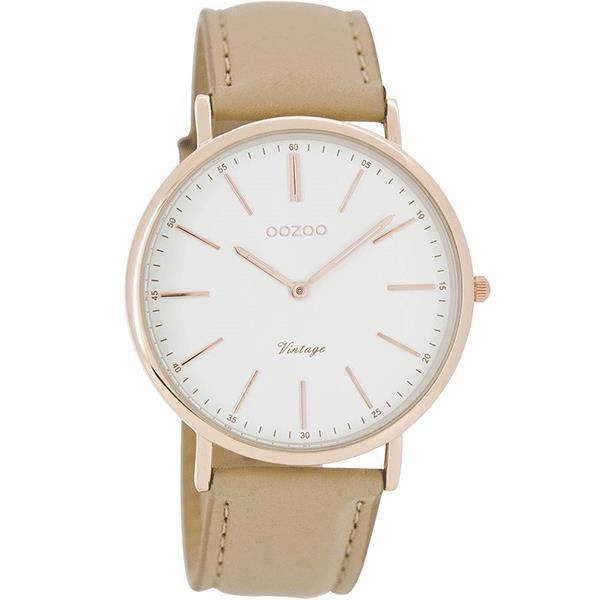 OOZOO Watch 40mm rose gold on white / sand