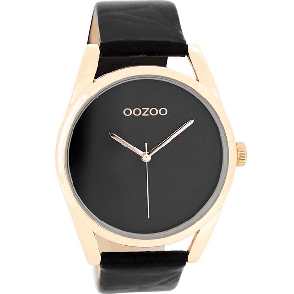 OOZOO Watch 43mm rose gold case / rose gold on black / black