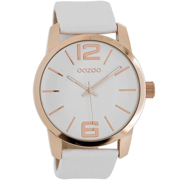 OOZOO Watch 43mm rose gold case / rose gold on white