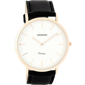 OOZOO Watch 44mm rose gold case / rose gold on white / black