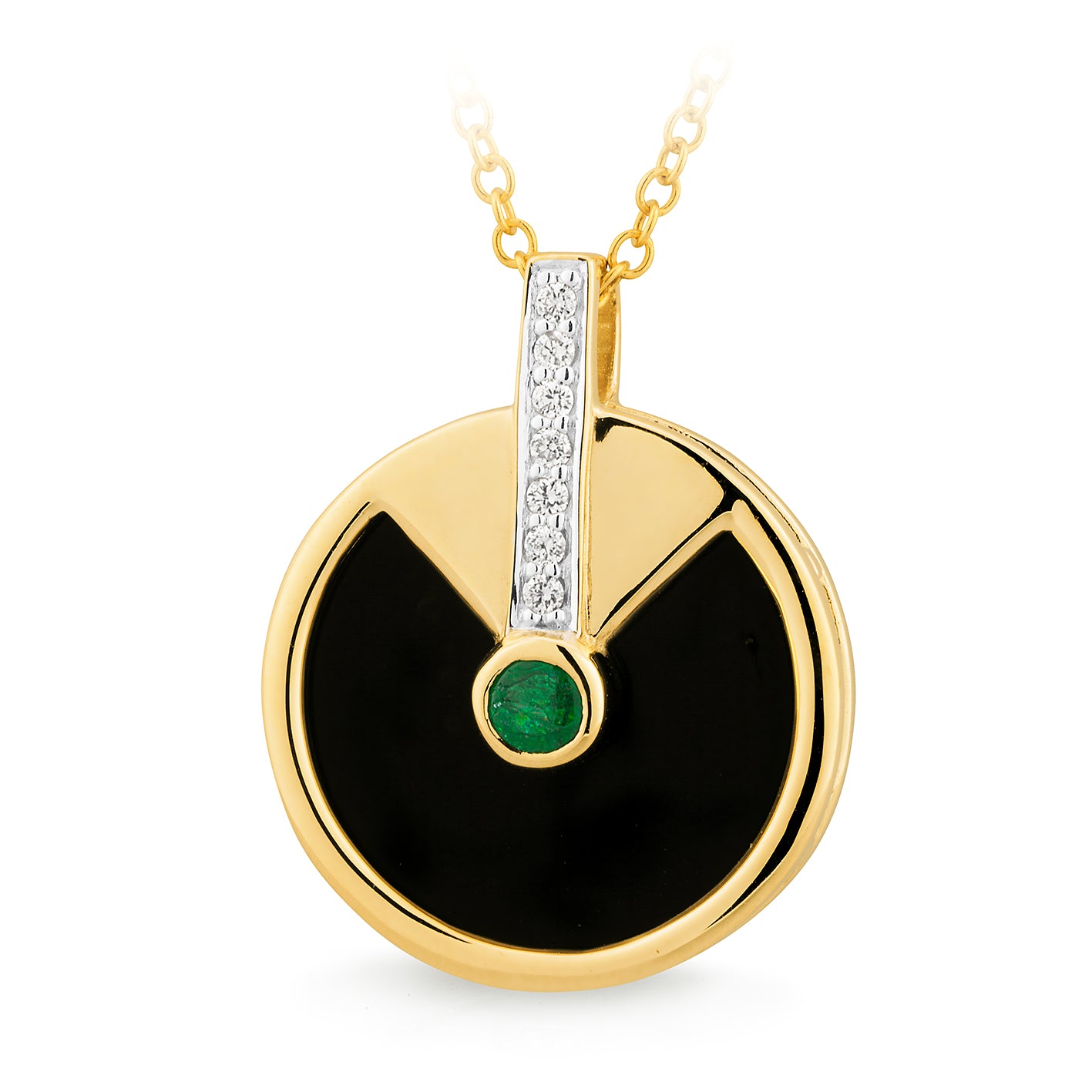 MMJ - Onyx & Emerald & Diamond Pendant