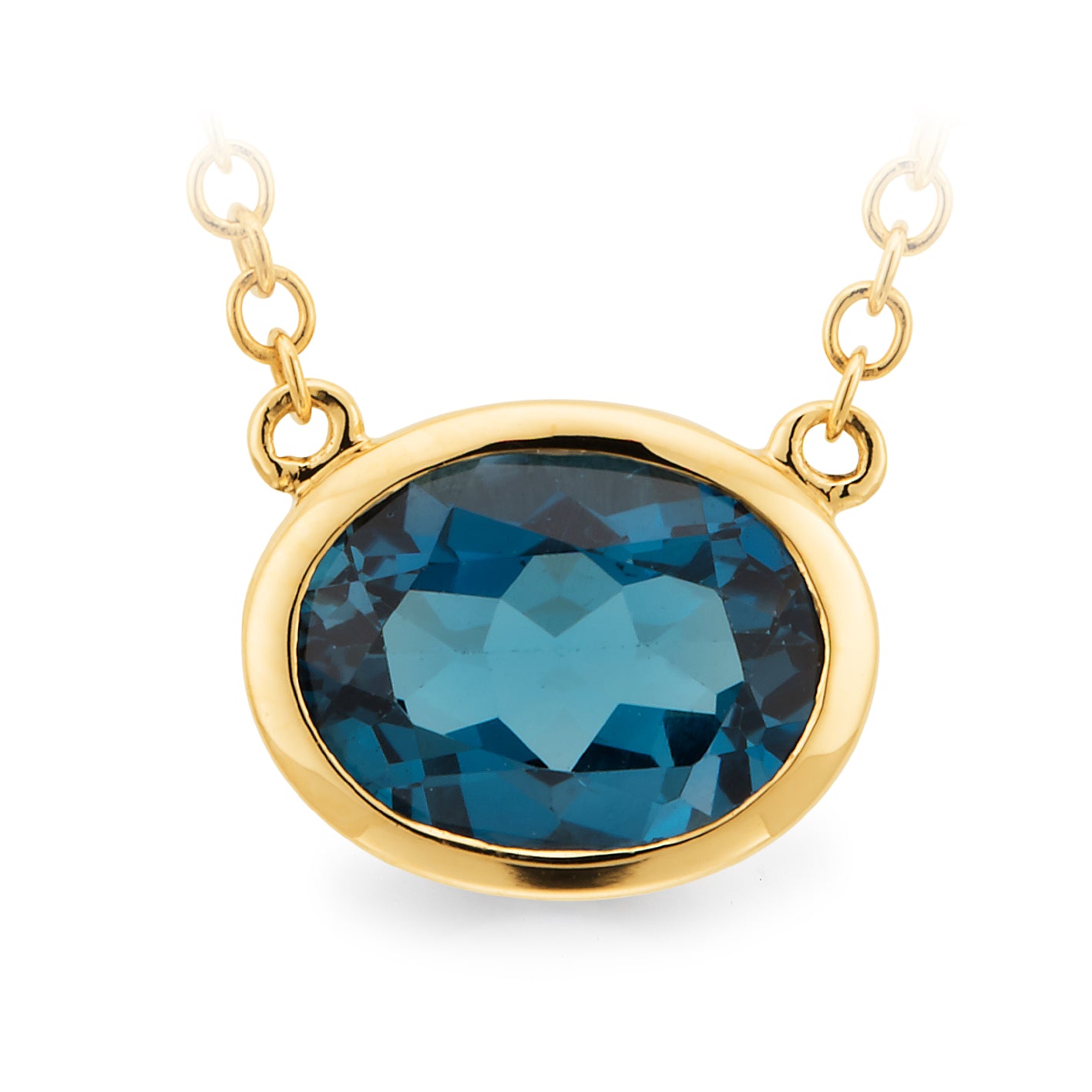 MMJ - London Blue Topaz Bezel Set Pendant