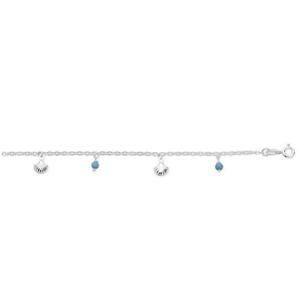 Sterling Silver Anklet With Turquoise