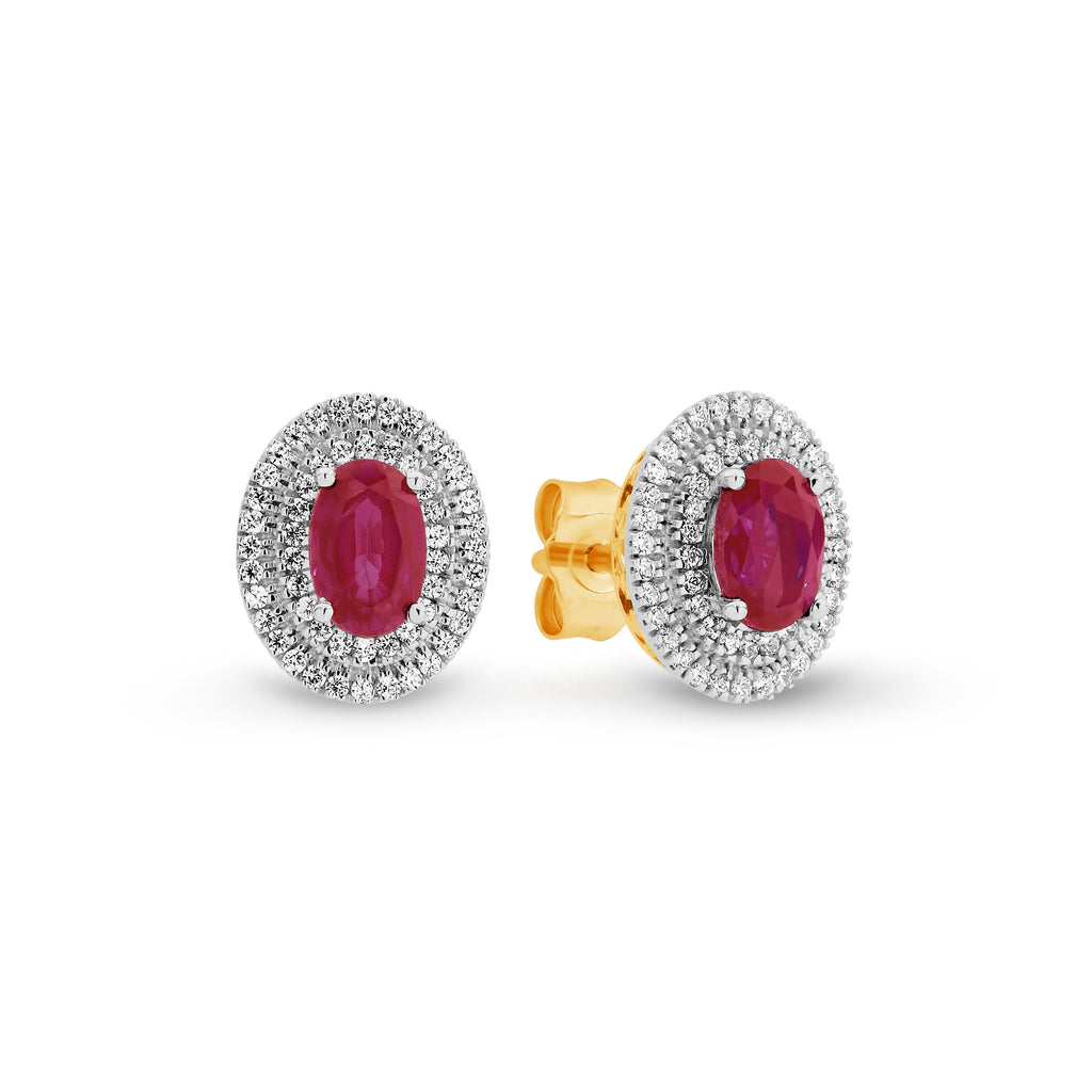 ROCKHAMPTON QLD,Earrings, Coloured Stone Earrings, Earring Style_Cluster, Womens, Item Style_Earring, Mothers Day '22, Metal Colour_Yellow Gold, Metal Type_9k Yellow Gold, Gemstone Type_Diamond (7254114828452)
